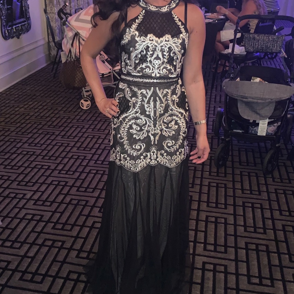 Black and white party dress